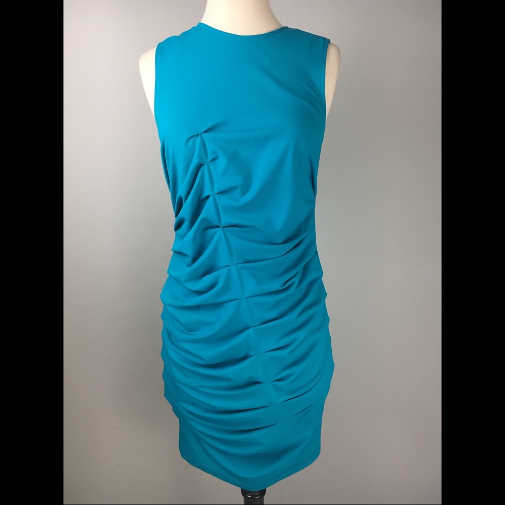 Aidan Mattox Turquoise Career Dress